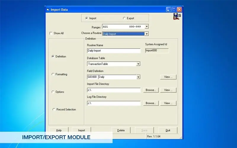 Import/Export module