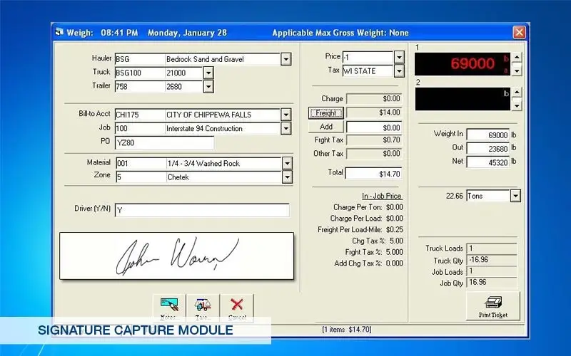 Signature capture module